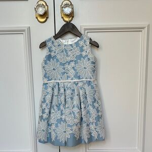 Helena Blue and White Floral Kids Dress